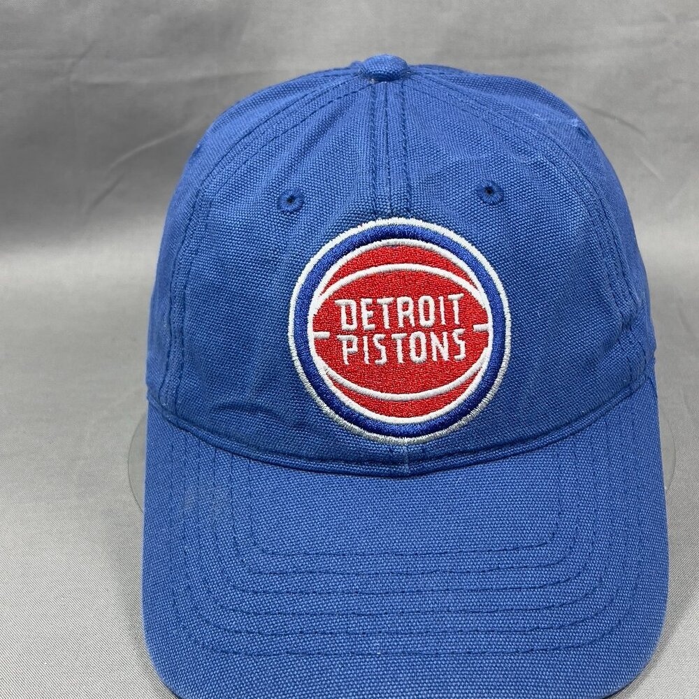 Detroit Pistons NBA Strap Back Cap Hat Blue Basketball Athletic Logo Dad Mens
